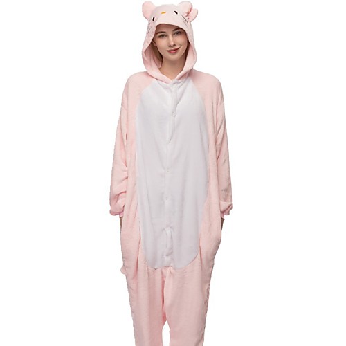 

Adults' Kigurumi Pajamas Bear Onesie Pajamas Flannelette WhitePink / Red / Pink Cosplay For Men and Women Animal Sleepwear Cartoon Festival / Holiday Costumes