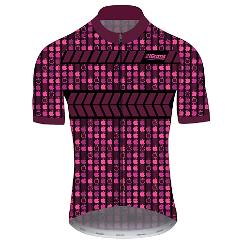 

21Grams Men's Short Sleeve Cycling Jersey Red Gradient Geometic Bike Jersey Top Mountain Bike MTB Road Bike Cycling UV Resistant Breathable Quick Dry Sports Clothing Apparel / Stretchy / Race Fit