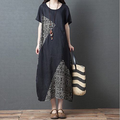

Women's Black Dress Elegant Shift Geometric M L