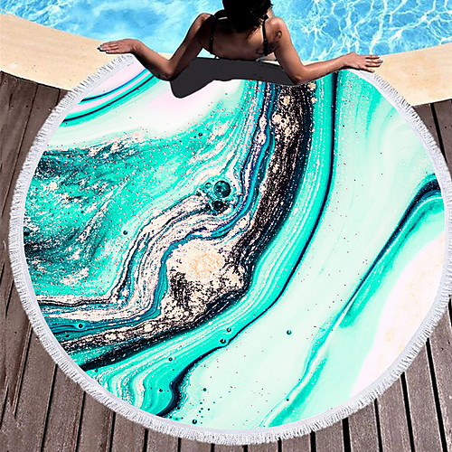 

Women's Beach Mat Blanket Towel Shower Bath Towel Travel Blanket Purple Blushing Pink Ocean Blue Beach Towel Swimwear Swimsuit - Geometric Purple