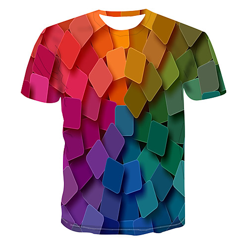 

Men's Daily Basic T-shirt - 3D Rainbow