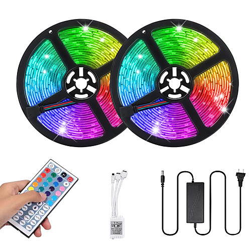 

LOENDE 2x5M Flexible LED Light Strips Light Sets RGB Tiktok Lights 600 LEDs SMD5050 10mm 1 set RGB Tiktok Lights Christmas / New Year's Cuttable / Party / Decorative 100-240 V