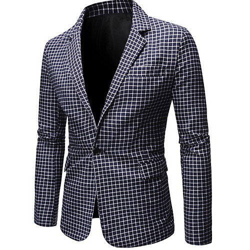 

Men's Blazer Notch Lapel Polyester Red / Blue / White