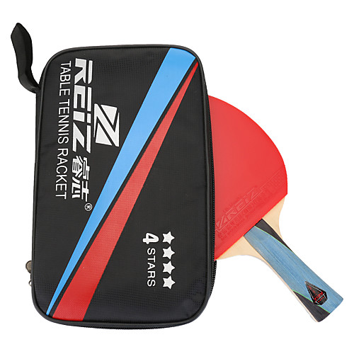 

REIZ REIZ 4 Stars Ping Pang / Table Tennis Rackets Sponge / Wood / Rubber 4 Stars Long Handle / Short Handle Includes 1 Table Tennis Bag / 1Ping Pong Paddle Wearproof Stability Durable For Indoor