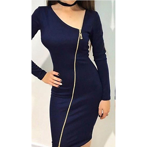 

Women's Wine Red Dress Sheath Solid Color S M