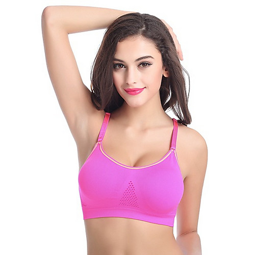 

Women's Wireless Demi-cup Bra Solid Colored Fuchsia Red White