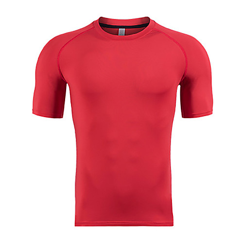 

Men's Daily Sports Basic / Street chic T-shirt - Solid Colored Patchwork Red