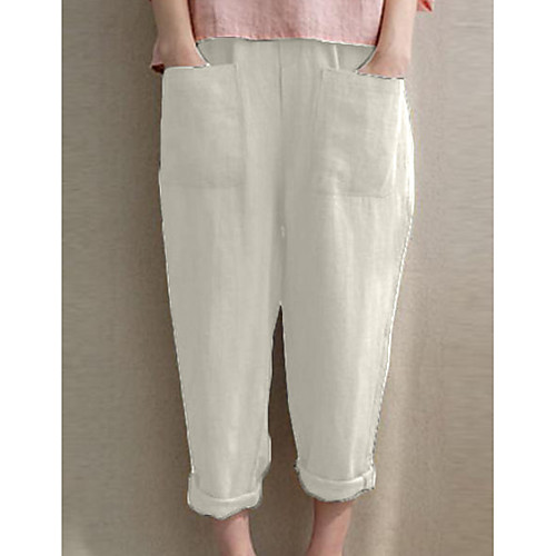 

Women's Basic Chinos Pants - Solid Colored Army Green Khaki Blue S M L