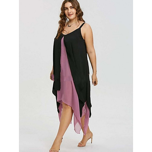 

Women's Blushing Pink Green Dress Loose Solid Color M L