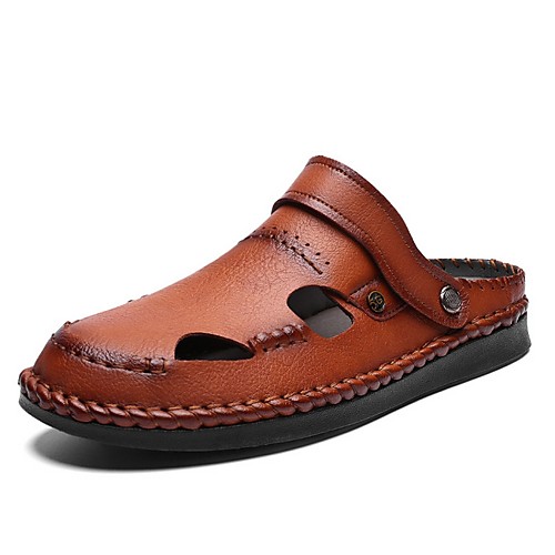 

Men's Cowhide Summer Sandals Non-slipping Brown / Black / Gray