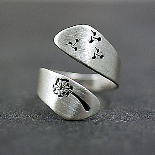

Men Women Ring 1pc Silver Silver-Plated Irregular Stylish Gift Festival Jewelry Classic Flower