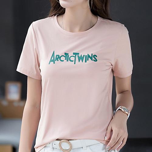 

Women's Daily T-shirt - Letter Print Purple