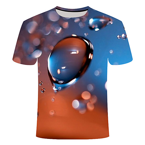 

Men's Daily Going out Basic T-shirt - 3D / Abstract / Beer Print Orange