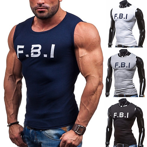 

Men's Tank Top Singlet Round Neck Running Active Training Fitness Breathable Quick Dry Soft Sportswear Tank Top Top Sleeveless Activewear Micro-elastic