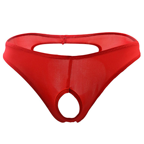 

Men's Cut Out Briefs Underwear - Normal Low Waist Red Black One-Size