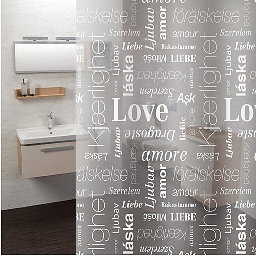 

Peva Antibacterial Letter Pattern Thickened Waterproof Translucent Shower Curtain180x180 cm