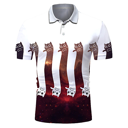 

Men's Club Weekend Rock / Exaggerated Polo - Color Block / 3D / Animal Print Wine