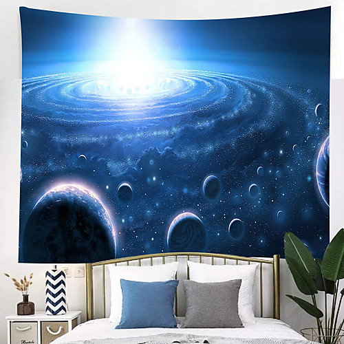 

Outer Space Planet Moon Earth Stars Wall Hanging Wall Tapestry Home Art Decor Wall Decor for Kids Babys Children Bedroom Rooms Ceiling Living Room Nursery School