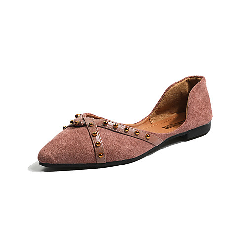 

Women's Loafers & Slip-Ons Flat Heel Pointed Toe Suede Casual Walking Shoes Spring & Summer Dusty Rose / Black / Beige