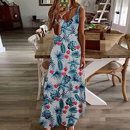 

Women's Red Green Dress Boho Daily Sheath Geometric Print S M