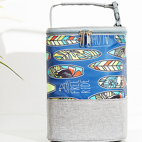 

Waterproof Oxford Cloth Pattern / Print / Zipper Lunch Bag Daily Dark Blue