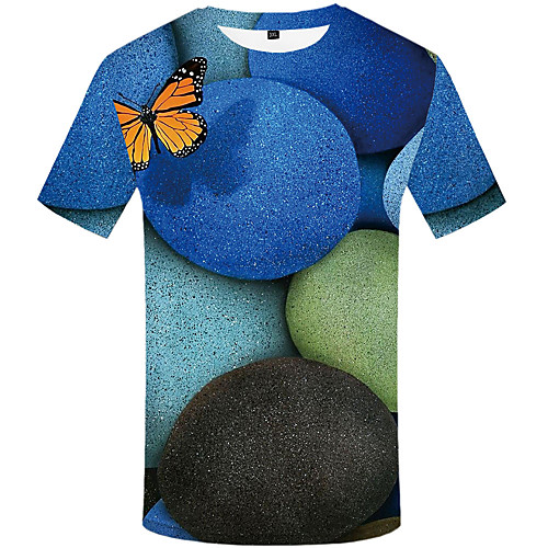 

Men's Daily Sports Basic / Street chic T-shirt - 3D / Graphic Print Rainbow