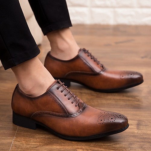 

Men's PU Spring & Summer Classic Oxfords Brown / Black