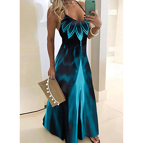 

Women's Green Dress A Line Solid Color M L