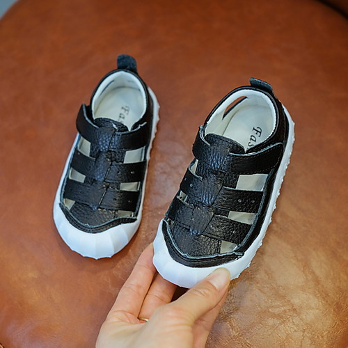 

Boys' Comfort Cowhide Sandals Toddler(9m-4ys) White / Black Spring