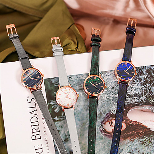 

Women's Quartz Watches Casual Fashion PU Leather Chinese Quartz WhiteGray Green Blue Water Resistant / Waterproof 30 m 1 pc Analog One Year Battery Life