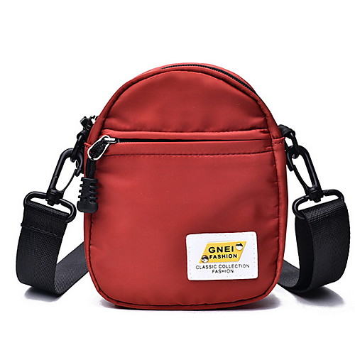 

Women's Zipper Nylon Crossbody Bag Geometric Pattern Yellow / Blushing Pink / Red