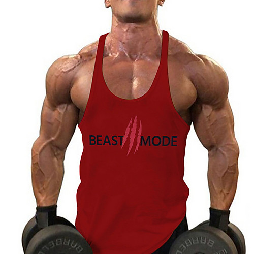 

Men's Sports Tank Top - Letter Wine
