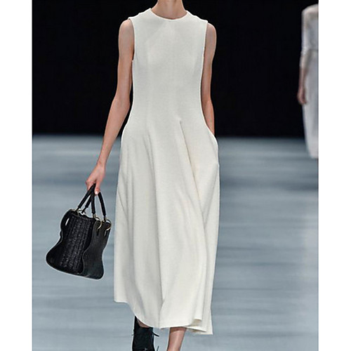 

Women's White Black Dress Sheath Solid Color S M