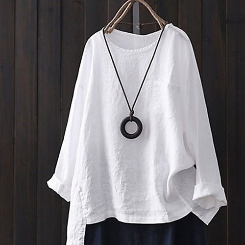 

Women's Daily Blouse - Solid Colored White