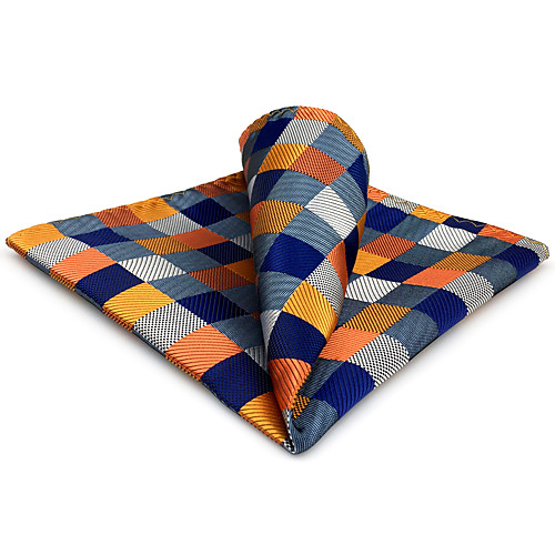 

Men's Party / Work / Basic Pocket Squares - Check / Jacquard