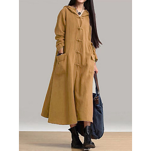 

Women's Yellow Khaki Dress Shirt Solid Color S M