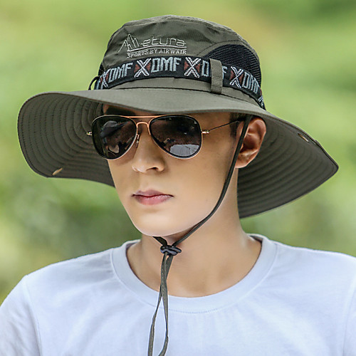 

Fishing Hat Fisherman Hat Hiking Hat Hat 1 PCS Portable Sunscreen UV Resistant Breathable Solid Color Letter & Number Polyester Autumn / Fall Spring Summer for Men's Camping / Hiking Hunting Fishing