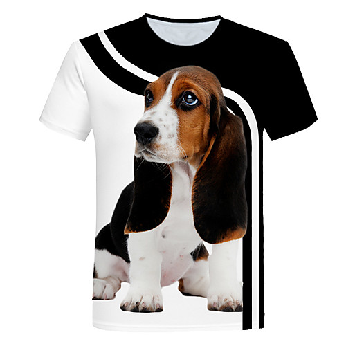 

Men's Daily Going out Vintage T-shirt - Geometric / 3D / Animal Print Black