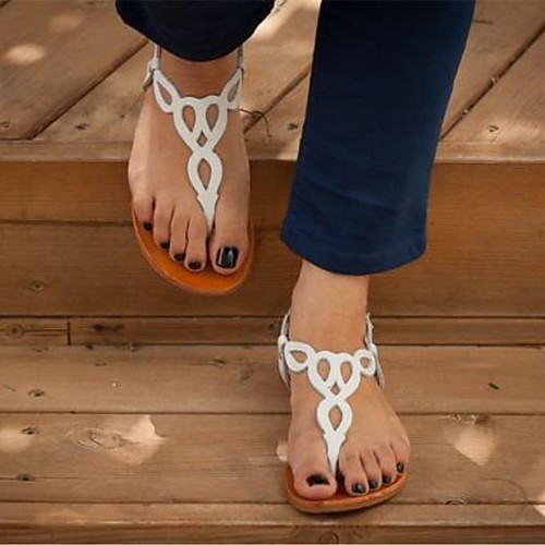 

Women's Sandals Flat Heel Open Toe PU Spring & Summer Red / White / Brown