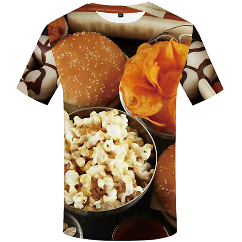 

Men's Daily Sports Basic / Street chic T-shirt - 3D / Graphic Print Rainbow