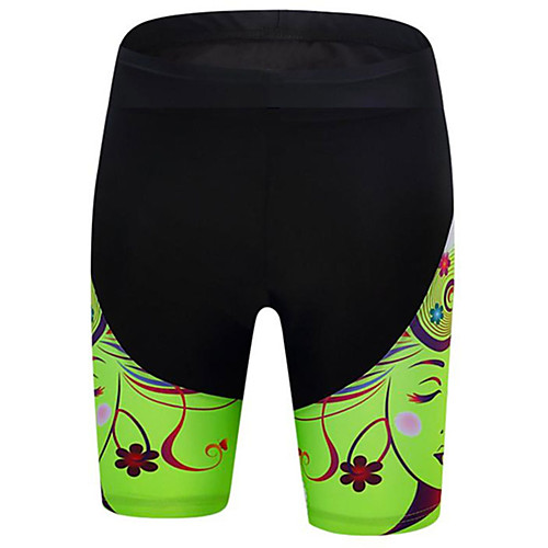 

21Grams Women's Cycling Shorts Bike Shorts Padded Shorts / Chamois Pants Breathable 3D Pad Quick Dry Sports Patchwork Floral Botanical Black / Green Mountain Bike MTB Road Bike Cycling Clothing
