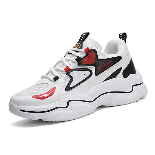 

Men's Mesh / PU Spring & Summer Sporty Trainers / Athletic Shoes Running Shoes Non-slipping Black and White / Black / Yellow / White