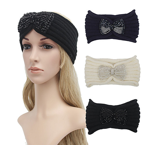 

Fabric Headbands Durag Sports Warmer Adjustable For Holiday Street Simple Headband White Black Navy Blue 1 Piece / Women's