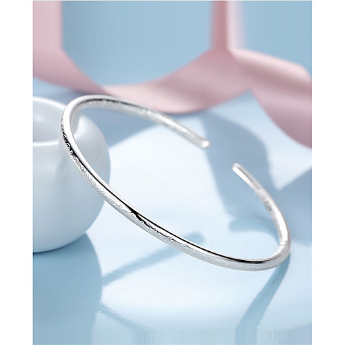 

Women's Bracelet Bangles Cuff Bracelet Figaro Bracelet Classic Fashion Trendy Casual / Sporty Korean Fashion Cute Copper Bracelet Jewelry Silver For Sport Gift Date Birthday Festival / Silver Plated