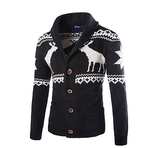 

Men's Color Block Long Sleeve Cardigan Sweater Jumper, V Neck Black US32 / UK32 / EU40 / US34 / UK34 / EU42 / US36 / UK36 / EU44