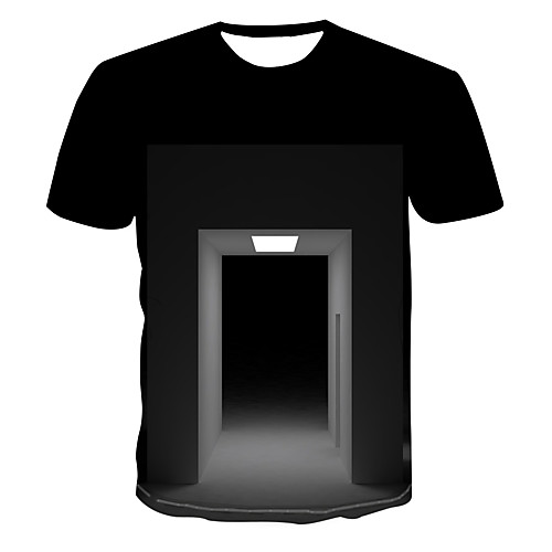 

Men's Club Weekend Street chic / Punk & Gothic T-shirt - 3D / Abstract / Visual Deception Print Black