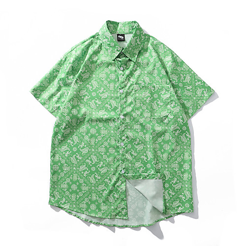 

Men's Daily Basic Shirt - Scenery Print Red