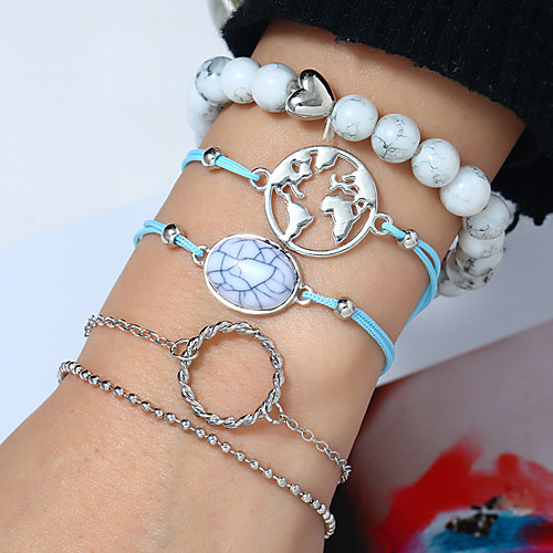 

Women's Bracelet Classic Wedding Birthday Vintage Theme European Trendy Casual / Sporty Ethnic French Alloy Bracelet Jewelry White For Date Festival
