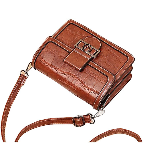 

Women's Zipper PU Crossbody Bag Solid Color Wine / Brown / Black