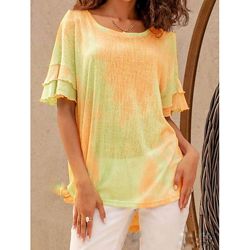 

Women's Tie Dye T-shirt Daily Blue / Yellow / Light Green